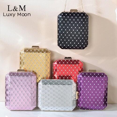 Women Clutch Bag Evening Bag Flower Luxury Designer Handbag And Purse Party Small Gold Metal Box Summer Chain Shoulder Bag X458H