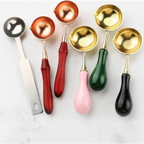 1 Piece Retro Sealing Wax Wood Handle Sealing Wax Spoon For Wax Sealing Decorative Wax Stamp Craft Gift Sealing Tool