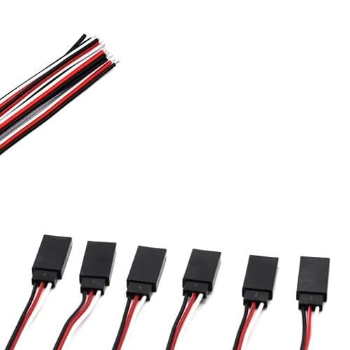 10Pcs 30cm Single Header Female 3P 30 Core Filaments DuPont Wire Extension Leads For Airplane Model Serve Motor Black-Red-White