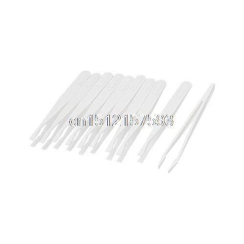 10pcs Anti Static Plastic 5mm Flat Tip Tweezer Nipper White