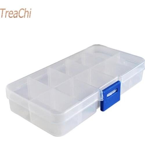 10 Slots Adjustable Jewelry Storage Case Transparent Drug Pill Ring Earrng Beads Coin Organizer Box Plastic Travel Container