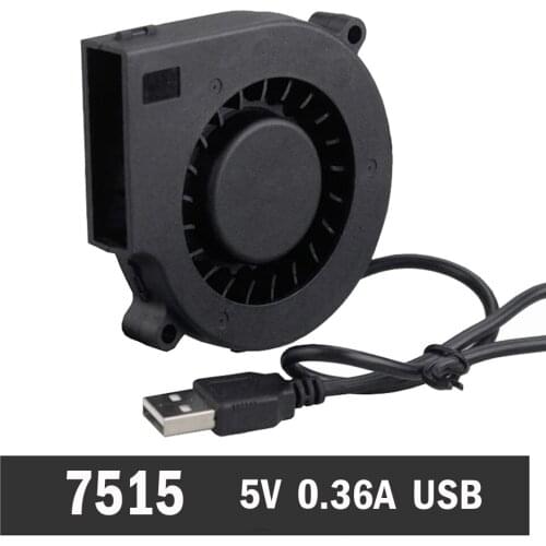 20Pcs Gdstime DC 5V USB 75mm 75x15mm 7515 7cm 70mm Air Flow Cooling Blower Fan