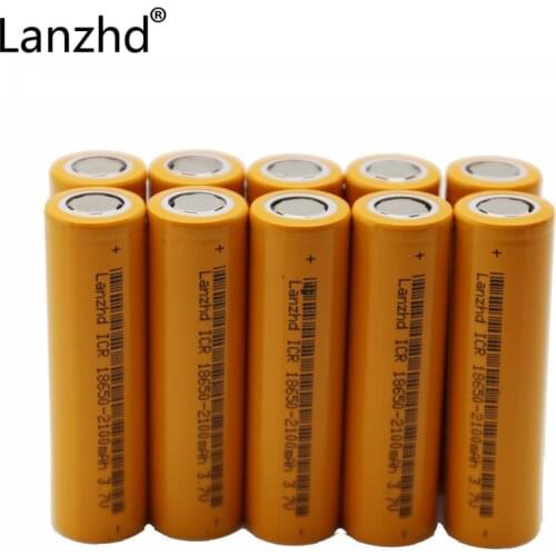 10PCS battery for sanyo 18650 Rechargeable Batteries 100% Original 18650 battery 3.7v 2100mAh Li-ion Battery for flashlight