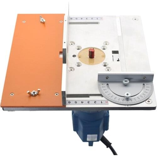 Aluminium Router Table Insert Plate Electric wood milling flip board with Miter Gauge Guide table saw Woodworking workbench