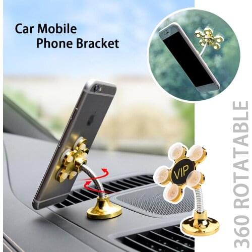 Car Bracket Mount New Five claws Sucker Stand for Cell Phone 360 Rotatable Metal Flower Magic Suction Cup Mobile Phone Holder