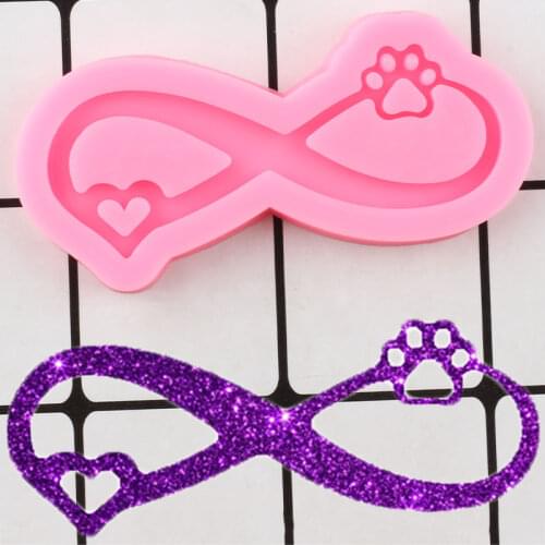 Shiny Ribbon Silicone Mold Bear Claw Craft Custom Keychain Molds Polymer Clay Pendant Moulds DIY Handmade Charms Mould