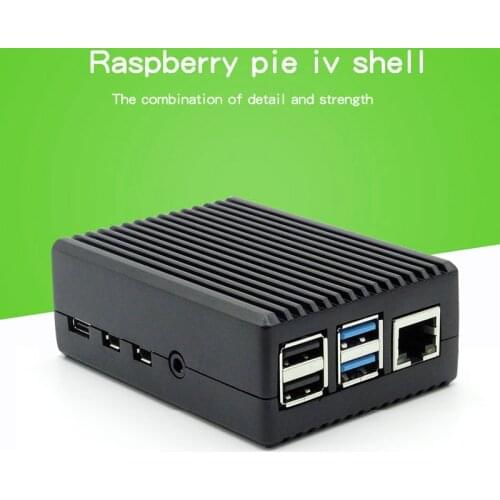 Aluminum Alloy Case for Raspberry Pi 4 Black Box Metal Shell Passive Cooling Shell Metal Enclosure Heat Dissipation for Pi 4B