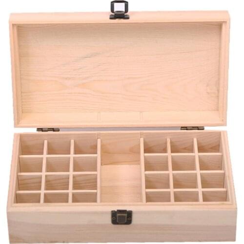 New 25 Bottles 10ml Wooden Essential Oil Storage Box Case Holder Container Organizer