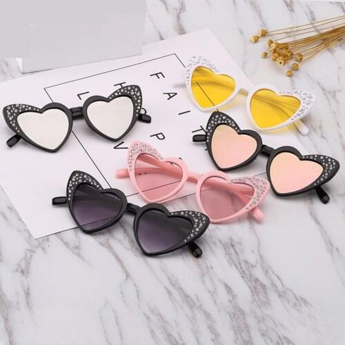 LATASHA Love Form Kids Sunglasses Loving Shape Diamonds Zircon Sunglasses Boy Girl UV400