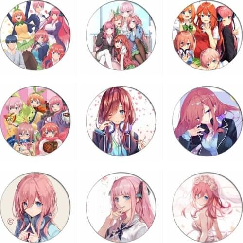 Gotoubun no Hanayome Cosplay Badge Itsuki Ichika Nino Nakano Brooch Pins Collection Icon Breastpin Badges for Backpacks
