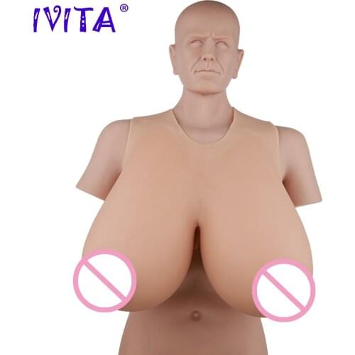 IVITA 16KG Realistic Silicone Breast Forms Artificial Fake Boobs For Crossdresser Transgender Drag Queen Transvestite Shemale