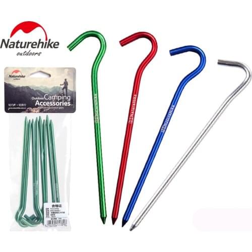 8 Pcs/Lot 16cm Naturehike Hiking Aluminum Alloy Camping Tent Pegs Nail Outdoor Beach Sliver Camping Pegs Stake Tent Accessories