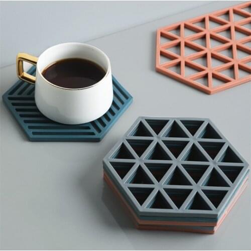 Creative Coaster Heat Insulation Pad Anti-hot Pads Home Non-slip Dining Silicone Placemat Bowl Coffee Drink Tea Cup Mug Coasters
