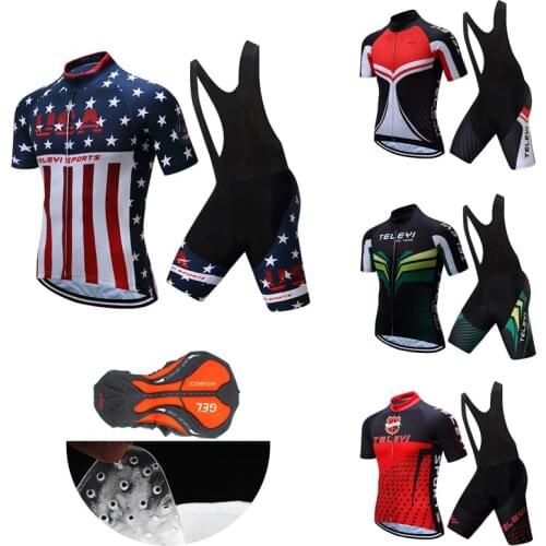 Summer Lycra Cycling Clothing Men Sport Suit 2021 Road Bike Jersey Set BIB Shorts Male Bicycle Clothes Uniform Kit Pro Skinsuit