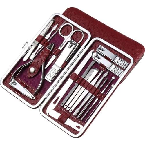 19Pcs Nail Clipper Set Full Set Nail Clipper Set slant mouth nail clippers with complete pedicure tools