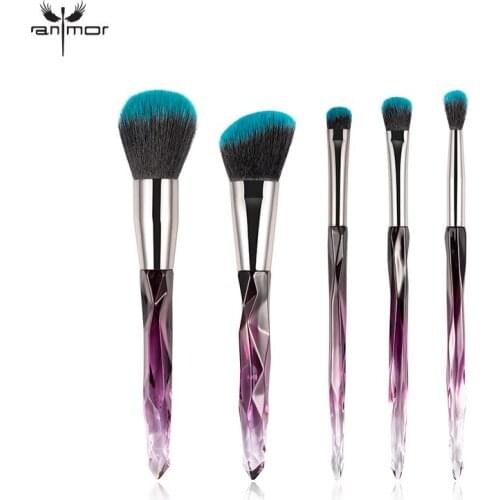 Anmor Crystal 5Pcs Makeup Brushes Set Powder Contour Eyeshadow Make Up Brush Professional Blending Blush pinceaux maquillage