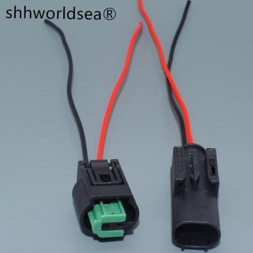 Shhworldsea 0.6mm 2p Outdoor Temperature Sensor Auto Oxygen Sensor Plug Connector With Wire Pigtail For BMW 1-967644-1 968405-1
