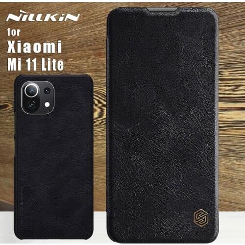 Nillkin For Xiaomi Mi 11 Lite 5G case qin Leather Pu full 360 Phone Case Protective Back Cover For Xiaomi Mi 11 Lite 4G