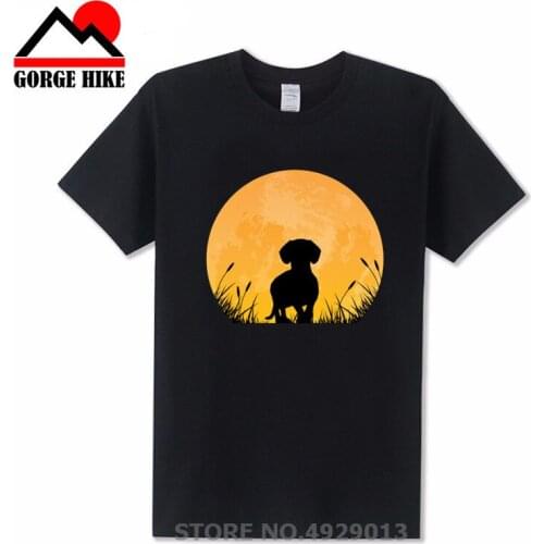 101 Novelty dusk Dachshunds Dog T-Shirt Summer Fashion men sunset T Shirt Funny Animal Print Tops Female Casual Tees Harajuku