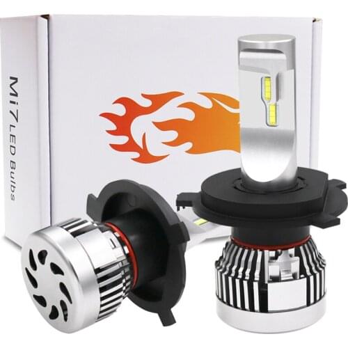 Pair H4 P43T 120W 12000LM 6000K Car LED Headlight Bulb Kits-Automotive grade ZES LED Chips/Internal Canbus Dual Beam DRL Lights
