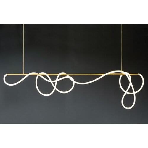 Art Deco LED Postmodern Gold White Lucky Belt Designer Pendant Lights.Pendant light Suspension Luminaire Lampen For Dinning Room