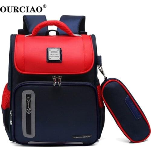 OURCIAO Student School Backpacks Classes 1 to 3 Years Of Age Girl Waterproof Wear-resistant Nylon Childrens School Bags