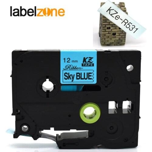 Tze-R531 Satin Ribbon black on sky blue Tapes 12mm*4m compatible Brother p-touch printer for pt-d200 d210 ribbon printer tz-R531