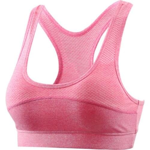 Mesh Breathable Sports Bra For Women Gym For Fitness Top With Solid High Impact Shockproof U Neck Quick Dry For Yoga Running