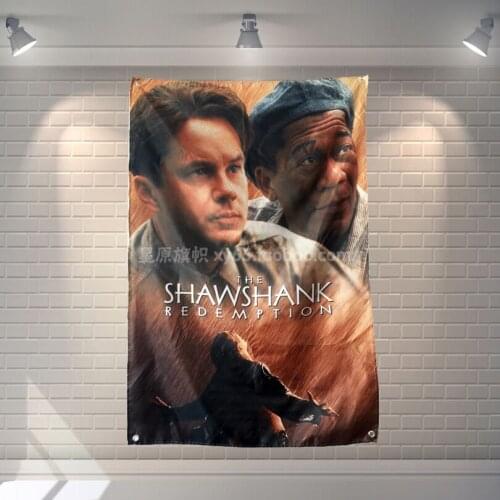 "The Shawshank Redemption" Movies Poster Scrolls Bar Cafes Home Decoration Banners Hanging Art Waterproof Cloth Decoration