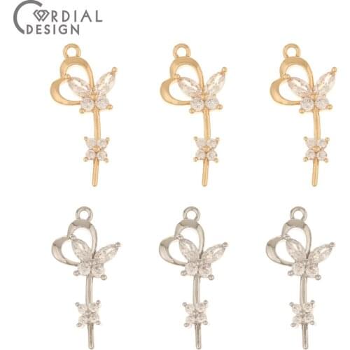 Cordial Design 50Pcs 11*24MM DIY Charms/Jewelry Accessories/CZ Pendant For Earrings/Hand Made/Jewelry Findings & Components