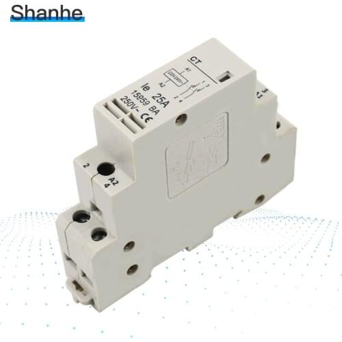 CT 2P 25A 250V Din rail Household ac contactor