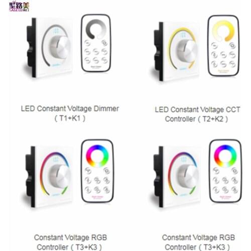 DC12V-24V Wreless Remote Knob RGB Controller 2CH 3CH LED Rotary Dimmer For 5050 2835 3528 RGB CCT Single Color Strip Light Tape
