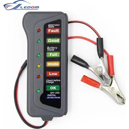 Mini 12V Car Battery Tester Digital Alternator Tester 6 LED Lights Display Car Diagnostic Tool Auto Battery Tester For Car Truck