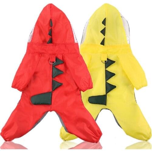 Pet cats and dogs four-legged waterproof raincoat spring, summer, autumn and winter dinosaurs transformed into teddy bear suppli