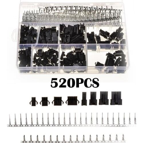 YT 520PCS 2.54mm 2/3/4/5 Pin Black Dupont Cable Terminals Plug Male Female Electrical Wire Pin Header Housing Connectors