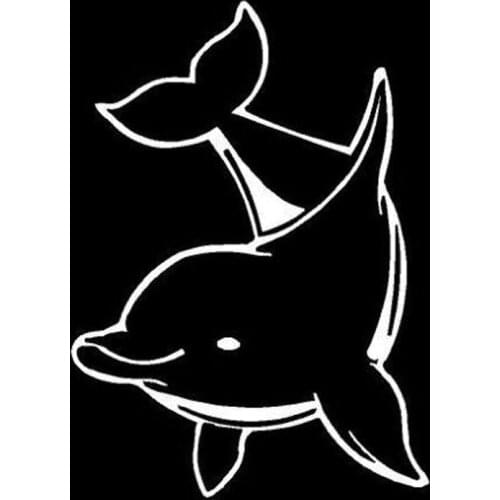 Funny Dolphin Cute Marine Animal Decal Classic Creative Motorcycle Car Decoration Car Sticker Black/white, 14cm*10cm