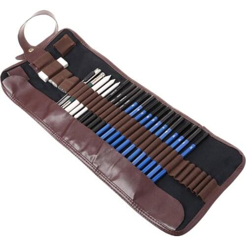 24pcs Sketch Pencils Set Professional Art Supplies Sketching Drawing Art Tool Kit Graphite Charcoal Pencils Eraser Craft Paint