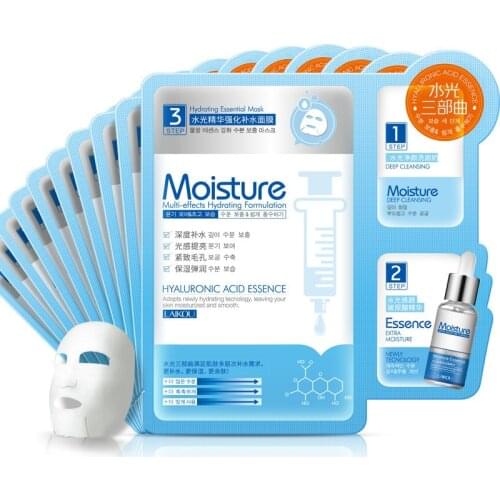 3 In 1 Lady Face Whitening Deep Moisture Facial Mask Natural Essence Collagen Mask Hyaluronic Acid Bright Skin Masks