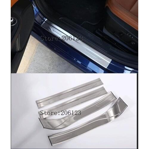 4Pcs/set Stainless Steel Outside Door Sill Plate Welcome Pedal Cover For Alfa Romeo Giulia 2017 2018