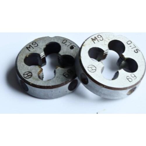 Free shipping 2PCS non standard metric dies M9 manual dies threading dies for processing steel aluminum copper workpiece thread