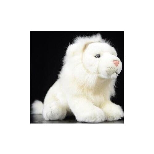 Free shipping Lovely White African lion Doll Simulation Animal Plush Toys 26 cm