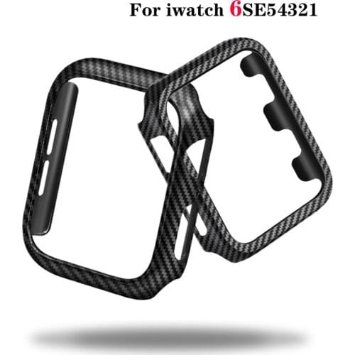 Carbon Fiber cover For Apple Watch case 42mm 44mm 38mm 40mm bumper Protective Ultra Thin Lines shell iwatch series 6 se 5 4 3 2
