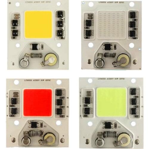 AC220V LED COB Chip 50W 35W white/warm/red/green/blue/pink LED Bead Module 90-100lm/w anti-surge 4kv free shipping 5pcs