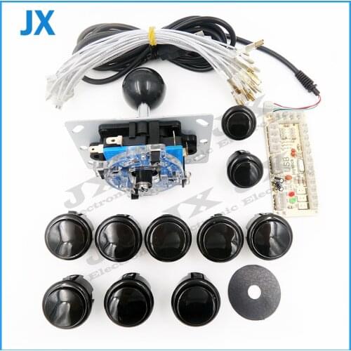 DIY Handle Arcade Set Kits Joystick 24mm/30mm Push Buttons Replacement Parts USB Cable Encoder Board To PC Joystick&Button
