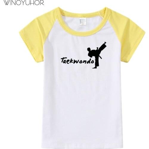 Taekwondo Printed T-shirts Cotton Girls Summer Clothes Funny T Shirt Tops For Kids Boys Summer Short Sleeve Tee Shirt