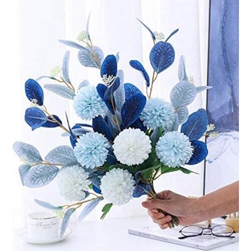 Artificial Flower and Vase Fake Hydrangea Flower Arrangement Used for Home Office Party Wedding Table Dining Decoration