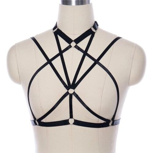 JLX.HARNESS Body Harness Lingerie Harajuku Goth Fetish sex Bdsm Bondage Erotic Full Halloween Garter Elastic adjust Strap Tops