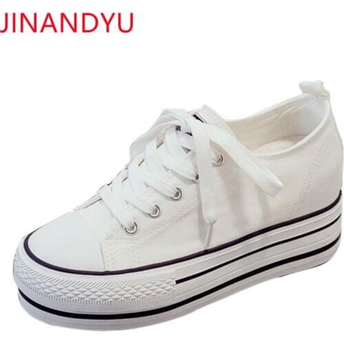 Platform Shoes Womens Canvas Sneakers Wedges Shoes for Women High Heels Platforms Female Sneakers Casuales Comfort Sport Shoes
