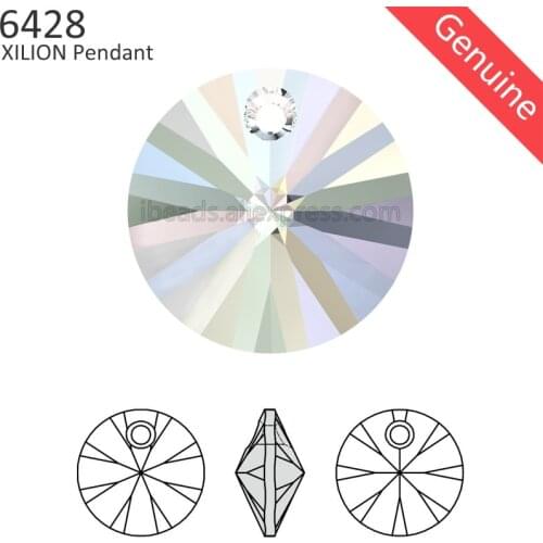 6 pieces) 100% Original Crystals from Swarovski 6428 XILION Round pendant made in Austria loose rhinestone DIY jewelry making