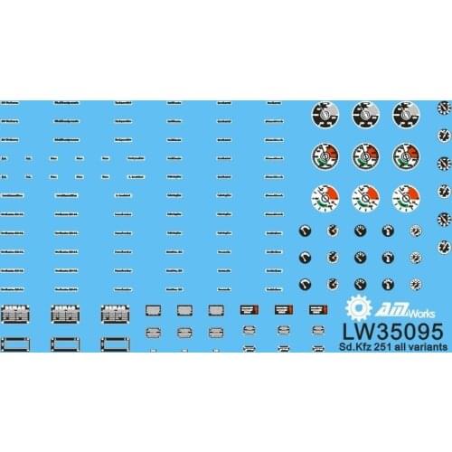 1:35 Scale Vehicle Dials & Placards Sd.Kfz. 251 All Variants,Military Model Accessory